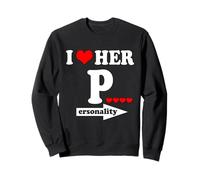 Divertida Pareja de San Valentín a Juego I Love Her Personalidad Sudadera