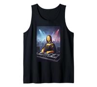 Divertida Parodia de Mona Lisa DJ Party Crowd Art Design Camiseta sin Mangas