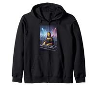 Divertida Parodia de Mona Lisa DJ Party Crowd Art Design Sudadera con Capucha