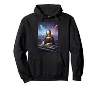 Divertida Parodia de Mona Lisa DJ Party Crowd Art Design Sudadera con Capucha