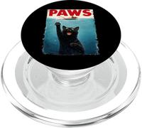 Divertida Parodia de Patas de Gato Negro - Gato Persiguiendo a los Amantes de los Gatos PopSockets PopGrip para MagSafe