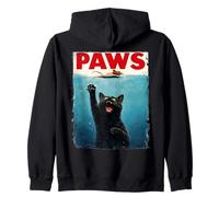 Divertida Parodia de Patas de Gato Negro - Gato Persiguiendo a los Amantes de los Gatos Sudadera con Capucha