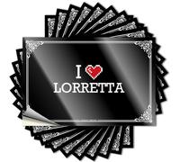 Divertida pegatina con cara sonriente, cubierta de Tiki I Love Lorretta | Decoración para el hogar (12 x 18 cm)