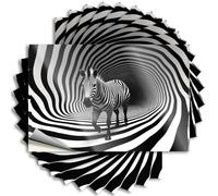 Divertida pegatina para parachoques, diseño de cebra camina a través de un túnel a rayas blancas y negras, 10 unidades de calcomanías de broma para caja de herramientas (12 x 18 cm)