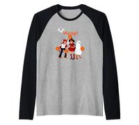 Divertida Pelota de Baloncesto de Halloween Hoop - Boo Hoops Camiseta Manga Raglan