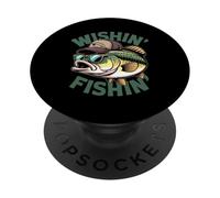 Divertida pesca de lubina: deseando a los pescadores que pescan papá y abuelo PopSockets PopGrip Adhesivo