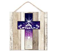 Divertida placa de madera con texto en inglés "Faith Family Love Hope Trust", decoración del hogar para casa, cristiano, Jesús, letreros de madera retro para decoración de pared para dormitorio, 12 x