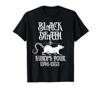 Divertida Plaga Medieval Europa Ratas Camiseta gráfica económica, Hombre, Negro, XL