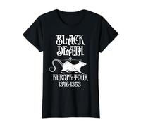 Divertida Plaga Medieval Europa Ratas Camiseta gráfica económica, Mujer, Negro, XL