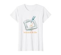 Divertida Pluma estilográfica con Tinta de Juego de Palabras de caligrafía Fuera de la Caja Camiseta gráfica económica, Mujer, Blanco, XS