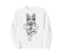 Divertida Pose de árbol con Forma de árbol de Husky Siberiano para Hacer Yoga, Vrikshasana Sudadera