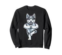 Divertida Pose de árbol con Forma de árbol de Husky Siberiano para Hacer Yoga, Vrikshasana Sudadera