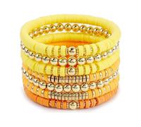 Divertida pulsera de arcilla suave, multifuncional, elástica, con cuentas, adecuada para mujeres jóvenes y amantes de la playa, festivales de moda, talla única, como se describe