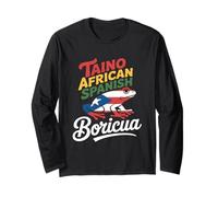 Divertida Rana Boricua taína de Herencia hispanoafricana Manga Larga