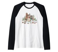 Divertida repostería navideña de Gingerbread Man Monster Truck Camiseta Manga Raglan
