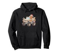 Divertida repostería navideña de Gingerbread Man Monster Truck Sudadera con Capucha