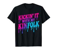 Divertida reunión Familiar de Kickin' It with My Kinfolk Paint Drip Camiseta