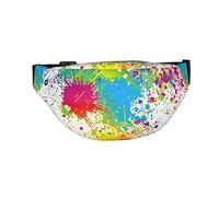 Divertida riñonera colorida con salpicaduras de pintura para mujeres y hombres, ajustable, casual, riñonera cruzada para deportes, viajes, senderismo, correr, trotar, Como se muestra en la imagen,
