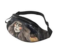 Divertida riñonera de bruja con decoración de Halloween para hombres y mujeres, riñoneras de moda ajustables para todas partes