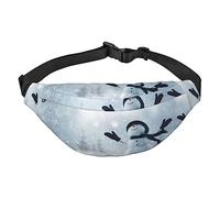 Divertida riñonera de delfín de animales para hombres y mujeres, riñonera cruzada, grande, con cinturones ajustables, Muñeco de nieve feliz Navidad, Talla única