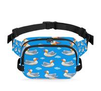 Divertida riñonera de pato de dibujos animados, multifunción, para viajes, deportes, correr, riñonera, riñonera, bolsa de cinturón para mujeres, hombres, niñas y niños, color, XL, Organizador de