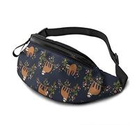 Divertida riñonera de perezoso en rama de árbol, bolsa de cintura ajustable, bolsa cruzada para viajes, correr, ciclismo, mochila de cadera, imagen