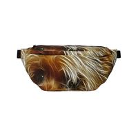 Divertida riñonera para correr con estampado de Yorkie, casual, ligera, con cinturón cruzado y correa ajustable