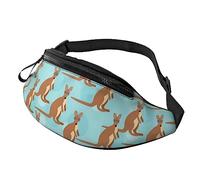 Divertida riñonera para el zoológico canguro, para correr, senderismo, viajes, entrenamiento, pasear al perro, deportes, pesca, riñonera, Black, Talla única