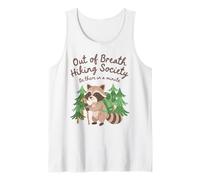 Divertida Ruta de Senderismo con mapaches de out of Breath Hiking Society Camiseta sin Mangas