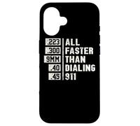 Divertida Segunda Enmienda de 9 mm, Todo más rápido Que Llamar al 911 Carcasa para iPhone 16