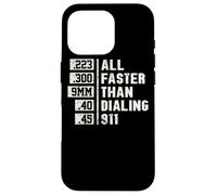 Divertida Segunda Enmienda de 9 mm, Todo más rápido Que Llamar al 911 Carcasa para iPhone 16 Pro