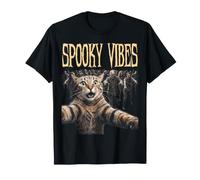 Divertida Selfie con Gatos y Zom e Spooky Vibes para Halloween y Verano Camiseta