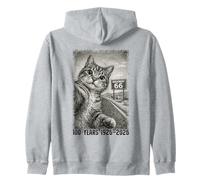 Divertida Selfie de Gato del Centenario de Highway 66 1926-2026 con 100 años Sudadera con Capucha