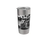 Divertida selfie de hámster para hombres y mujeres, lindo animal Vaso térmico de acero inoxidable de doble pared