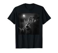 Divertida Selfie de Six Seven 6 7 Meme Gen Z Alpha Slang Cat Camiseta