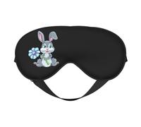 Divertida sombra de ojos con estampado de conejo de Pascua para hombres y mujeres, avión de viaje, siesta, noche
