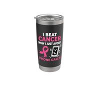 Divertida superviviente de cáncer de mama Pink Ribbon Warrior Antisocial Vaso térmico de acero inoxidable de doble pared