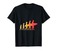 Divertida Surfer Evolución Silueta Línea Minimalista Camiseta