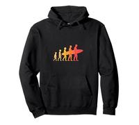 Divertida Surfer Evolución Silueta Línea Minimalista Sudadera con Capucha