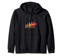 Divertida Surfer Evolución Silueta Línea Minimalista Sudadera con Capucha