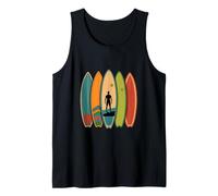 Divertida Tabla de Surf Retro Tribal colección Surfista Vintage Camiseta sin Mangas