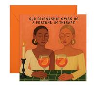 Divertida tarjeta de agradecimiento para amigos, "Saves Us a Fortune in Therapy", regalos para ella, damas, mejores amigas, mujeres, Aperol Spritz, cumpleaños, pensando en ti, viene con calcomanías