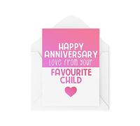 Divertida tarjeta de aniversario | Amor de tu hijo favorito | Para mamá y papá hija hijo celebración bromas bromas broma hermanas hermano | CBH934