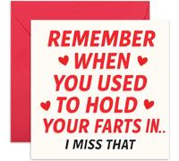 Divertida tarjeta de aniversario - "Remember When You Used to Hold Farts In" - Humor adulto crudo para marido o esposa - Interior en blanco con sobre