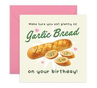 Divertida tarjeta de cumpleaños con pan de ajo, humor para amantes de la comida, tarjeta de felicitación de pan de ajo para hijo, hija, sobrina, sobrino, hermana, tía, mamá, mejor amiga, mejor amiga