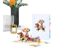 Divertida tarjeta de cumpleaños de perro - Tarjeta de felicitación de papel navideño, postales, decoración creativa 3D para adultos, niñas, niños, hombres, mujeres, reuniones, mamá