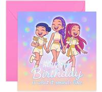 Divertida tarjeta de cumpleaños K-Pop para nieta, hija, sobrina, amiga, prima, regalo con texto en inglés "Happy Birthday is What it Sounds Like", diseño de dibujos animados, para amigos o familiares