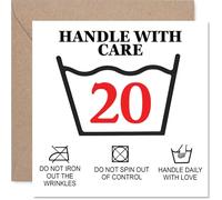 Divertida tarjeta de cumpleaños número 20 - Not Your Average Milestone - Maneja con cuidado 20 diseños con advertencias simuladas de risa a carcajadas - cuadrado de 145 mm, sobre incluido
