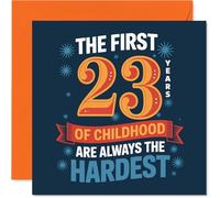 Divertida tarjeta de cumpleaños número 23 - The Struggle's Real at 23 - tipografía atrevida y juguetona con una broma descarada de la infancia - Garantizado para obtener una risa de conocimiento