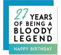 Divertida tarjeta de cumpleaños número 27 para hombres y mujeres - Being A Legend - Tarjeta de feliz cumpleaños para él, ella, hermano, hermana, hijo, hija, regalos de broma de 145 mm, tarjetas de